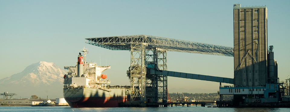 Temco grain export terminal at the Port of Tacoma